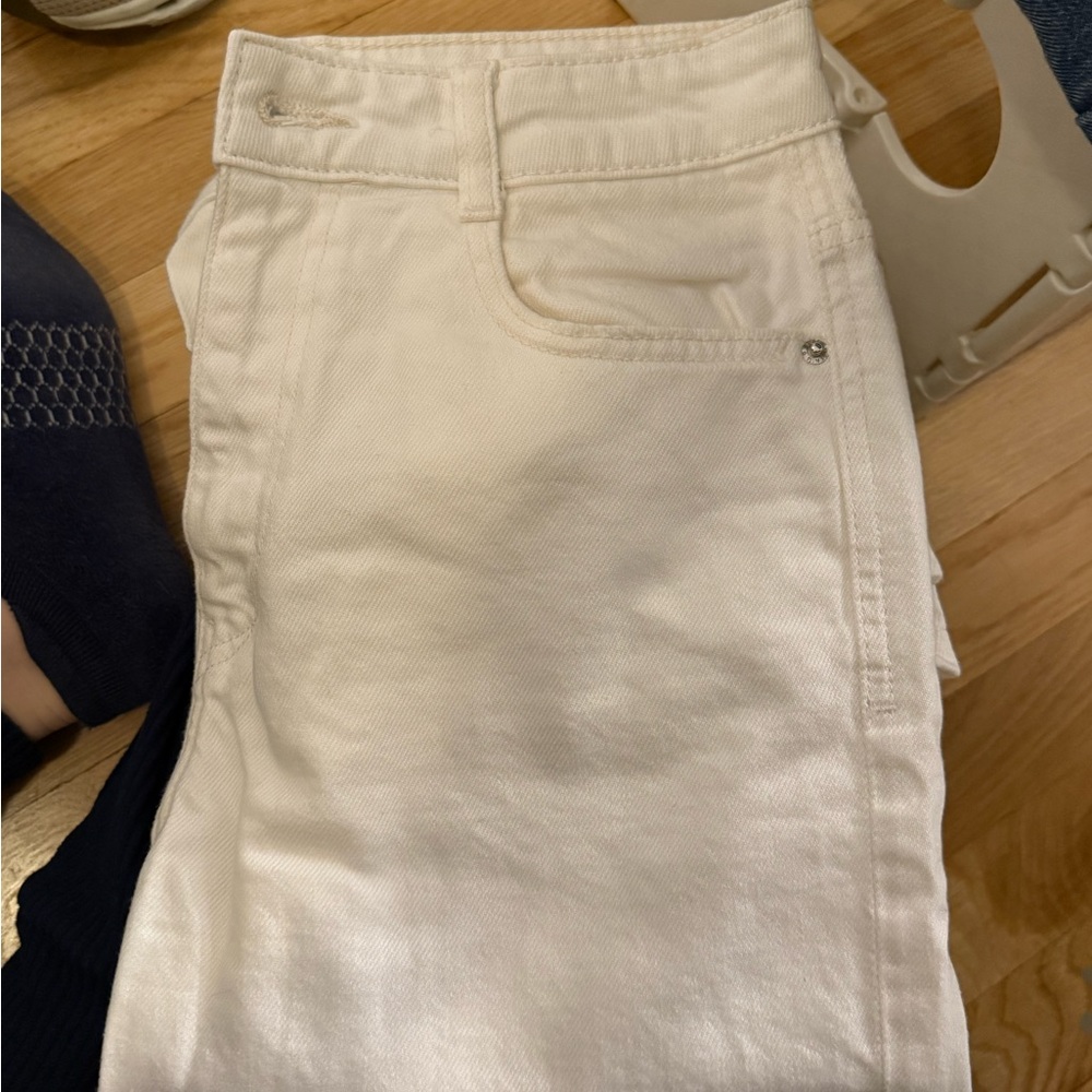 Zara straight leg off white jeans